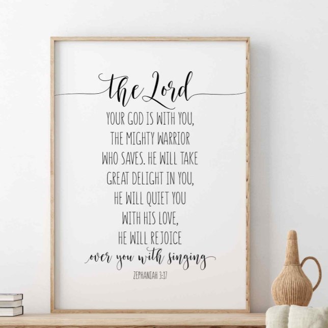 Poster L'Éternel, Ton Dieu, Est Avec Toi, Zephanie 3:17 (Créateur téléchargé)