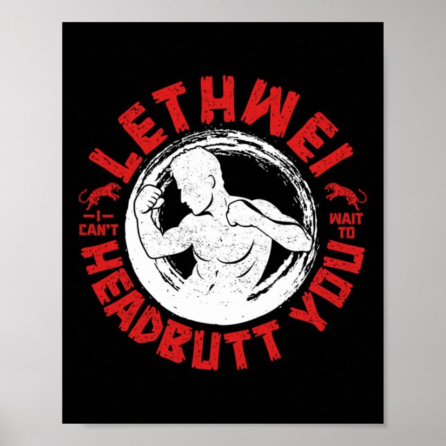 Poster Lethwei Instructor Headbutt Burmese Boxe Myanmar (Devant)