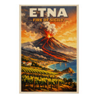 L'Etna, Italie, dans un style rétro classique
