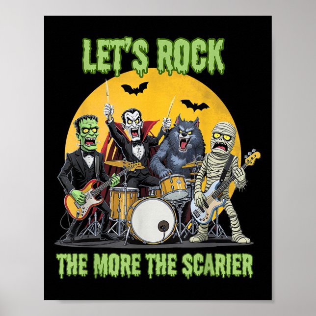 Poster Lets Rock The More The Ier Clic Monsters Halloween (Devant)