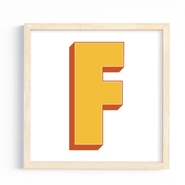 Poster Letter Art Poster, F Monogram, Bold Type Initial  (Créateur téléchargé)