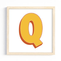 Letter Art Poster, Q Monogram, Bold Type Initial