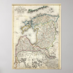 Poster Lettonie, Estonie