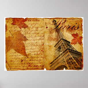 Poster Lettrage vintage de Paris