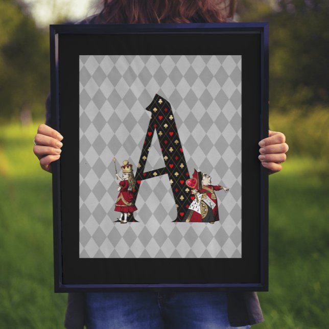 Poster Lettre A de la Reine des Coeurs et Alice de Wonder (Créateur téléchargé)
