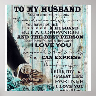 Poster Lettre à mon mari Beau Cadeau Pour Mari