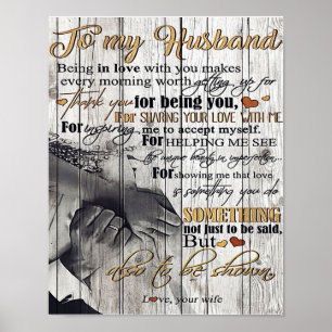Poster Lettre À Mon Mari, Belle Citations Cadeau
