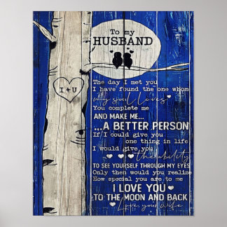 Poster Lettre à mon mari | Cadeau du mari