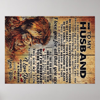 Poster Lettre adorable au mari | Joli cadeau à mon homme