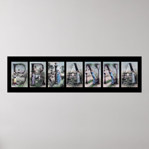 Poster LETTRE Alphabet BRIANNA Nom Art