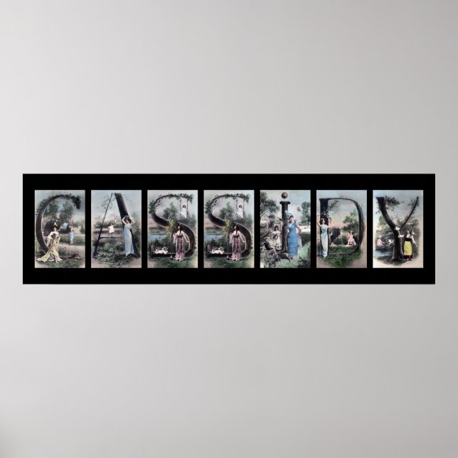 Poster LETTRE alphabet CASSIDY Nom Art (Devant)