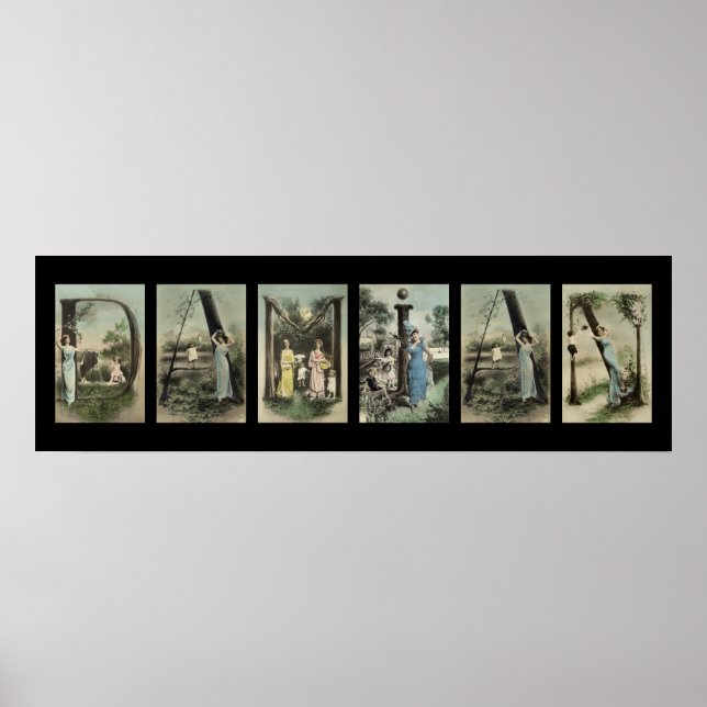 Poster LETTRE Alphabet DAMIAN Nom Art (Devant)