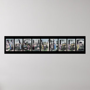 Poster Lettre alphabet NASHVILLE Nom Art