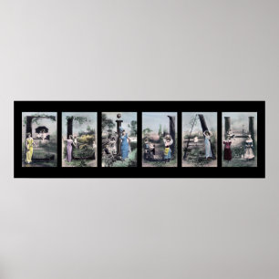 Poster Lettre alphabet Vintage ELIJAH Nom Art