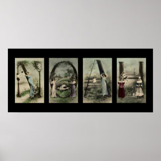 Poster Lettre alphabet vintage Nom Art
