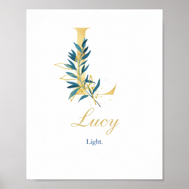 Poster Lettre alphabétique L Nom et signification de l'af (Devant)