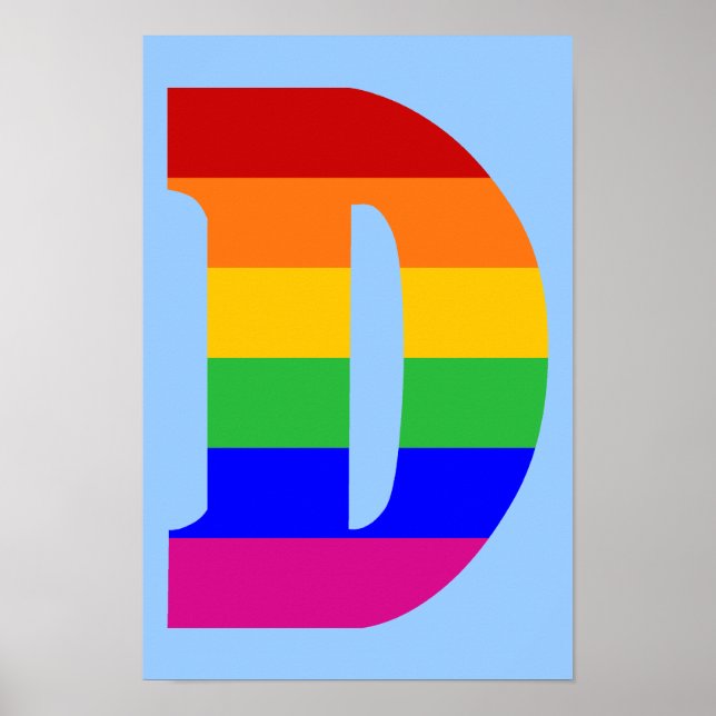 Poster LETTRE arc-en-ciel D (Devant)