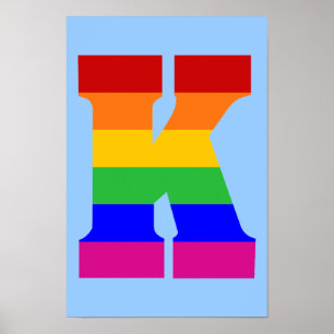 Poster LETTRE arc-en-ciel K