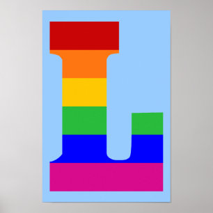 Poster LETTRE arc-en-ciel L