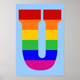 Poster LETTRE arc-en-ciel U