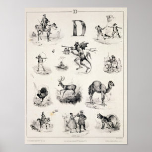 Poster Lettre D d'un alphabet, 1832