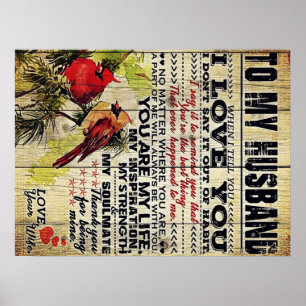 Poster Lettre d'amour au mari Cadeau Spécial Pour Homme