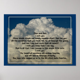 Poster Lettre d'amour aux parents