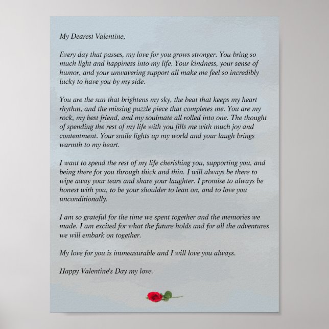 Poster Lettre d'amour pour Valentine (Devant)