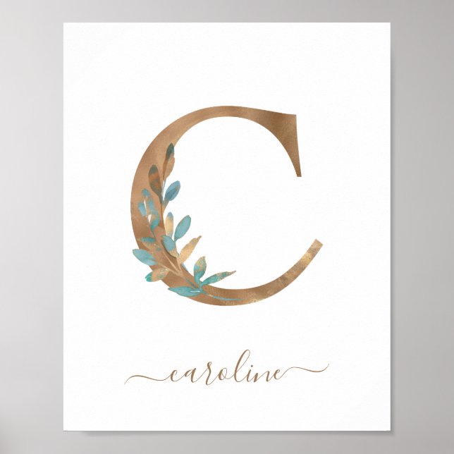 Poster LETTRE D'AQUATIE Florale C MONGRAPHIQUE AQUATICOLE (Devant)