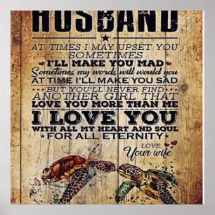 Poster Lettre de citation d'amour à mon mari