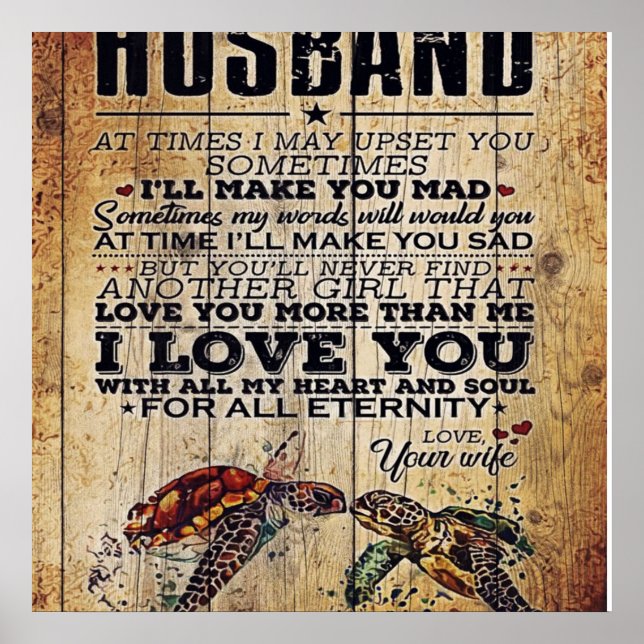 Poster Lettre de citation d'amour à mon mari (Devant)