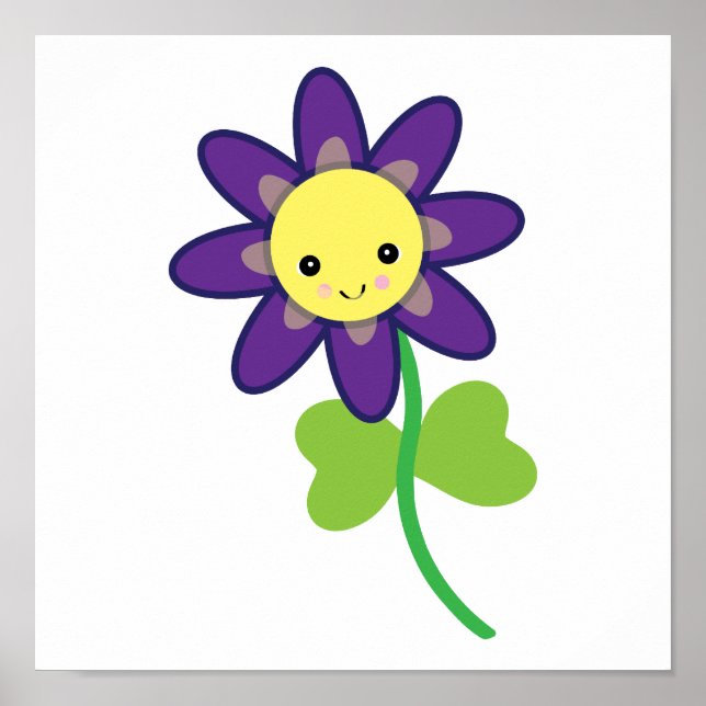 Poster LETTRE DE FLEURS CUTE Kawaii (Devant)