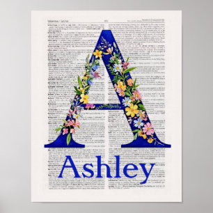 Poster Lettre de personnalisation A noms Ashley