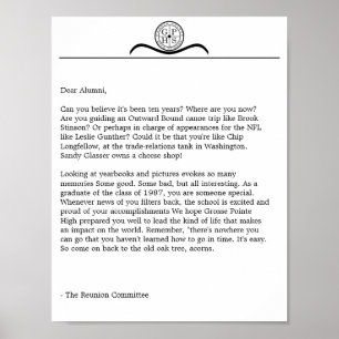 Poster Lettre élevée de la Réunion de Grosse Pointe