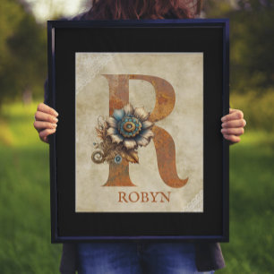 Poster LETTRE FLEURIE STEAMpunk R