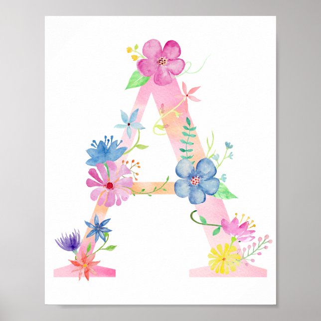 Poster LETTRE Florale AQUACOLE A POSTE (Devant)