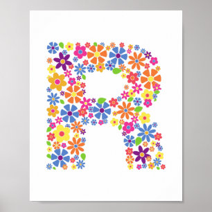 Poster Lettre florale R