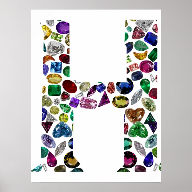 Poster Lettre H Monogramme (Devant)