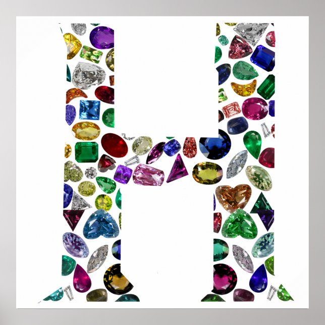 Poster Lettre H Monogramme (Devant)