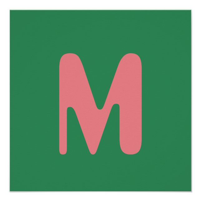 Poster LETTRE INITIALE CLAIRE | Vert algues (Devant)