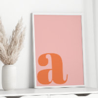 Lettre initiale de monogramme moderne pastel rose 