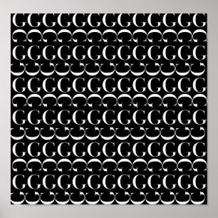 Poster Lettre initiale G Monogramme, Choisir la couleur A