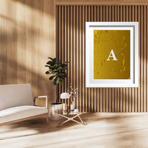Poster LETTRE INITIALE MONogramme Moderne Design Gold Bar