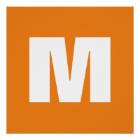 Lettre initiale Monogramme Style moderne Orange Bl