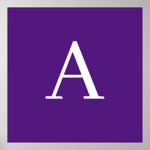 Poster Lettre initiale Monogramme Style moderne violet