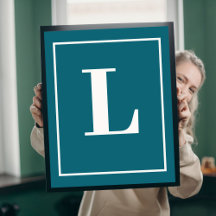 Lettre initiale |Style moderne Monogramme Turquois