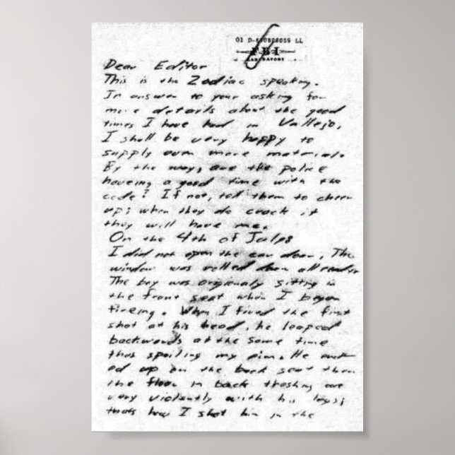 Poster Lettre Jack The Ripper (Devant)