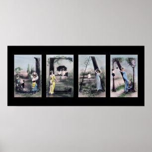 Poster LETTRE JEAN Vintage Alphabet Nom