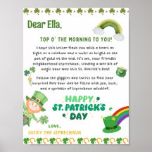 Lettre leprechaun de St Patrick personnalisée