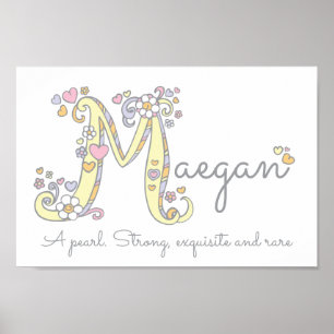 Poster Lettre M Maegan nom initial de l'art doodé signifi